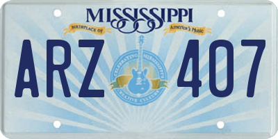 MS license plate ARZ407