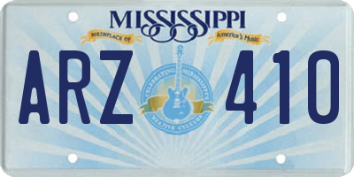 MS license plate ARZ410