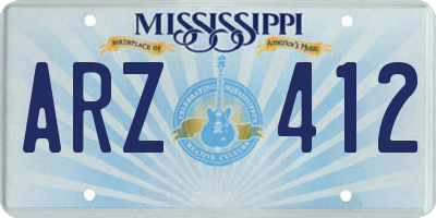 MS license plate ARZ412