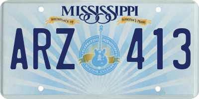 MS license plate ARZ413