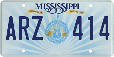 MS license plate ARZ414