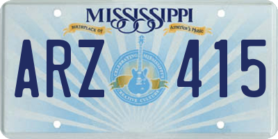 MS license plate ARZ415