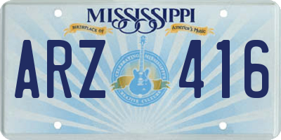 MS license plate ARZ416