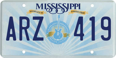 MS license plate ARZ419