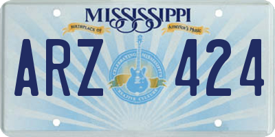 MS license plate ARZ424