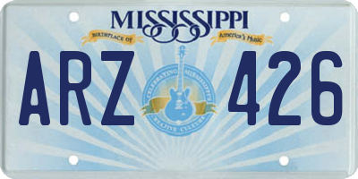 MS license plate ARZ426