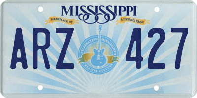MS license plate ARZ427