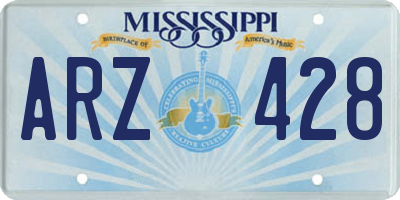 MS license plate ARZ428