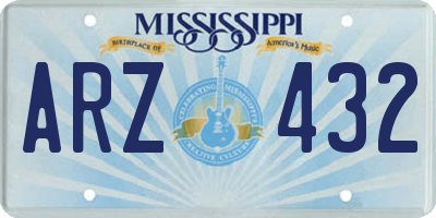 MS license plate ARZ432