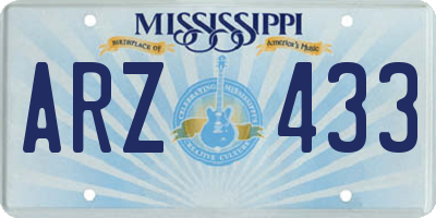 MS license plate ARZ433