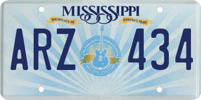 MS license plate ARZ434
