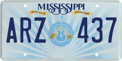 MS license plate ARZ437
