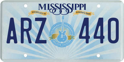 MS license plate ARZ440