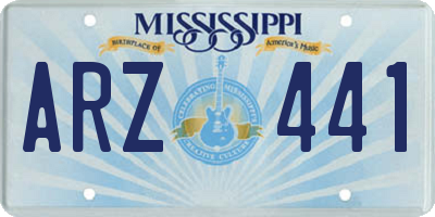 MS license plate ARZ441