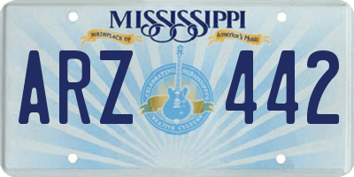 MS license plate ARZ442