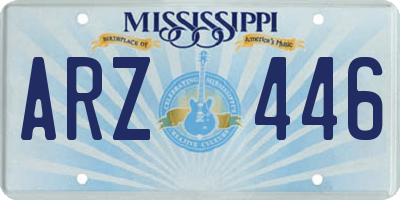 MS license plate ARZ446