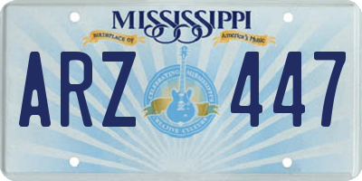 MS license plate ARZ447