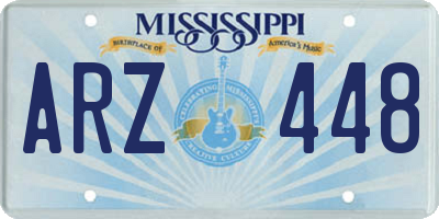 MS license plate ARZ448