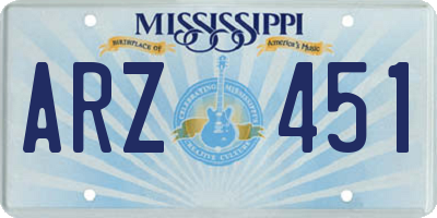 MS license plate ARZ451