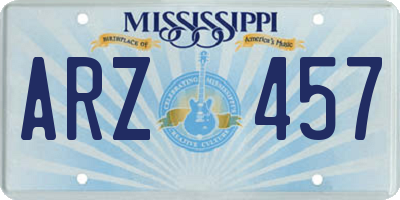 MS license plate ARZ457