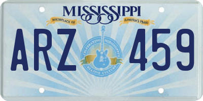 MS license plate ARZ459