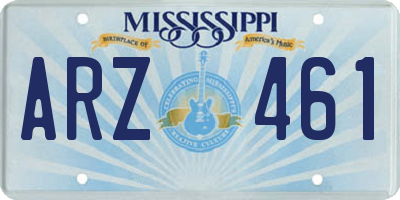 MS license plate ARZ461