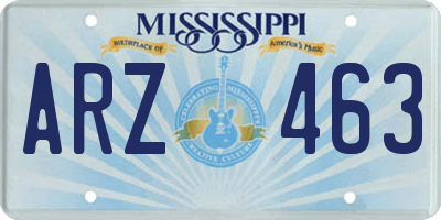 MS license plate ARZ463