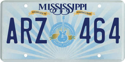 MS license plate ARZ464