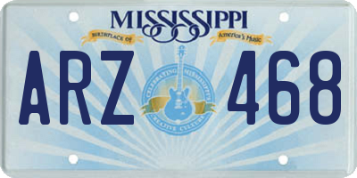 MS license plate ARZ468