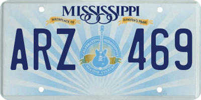 MS license plate ARZ469