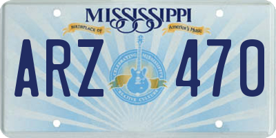 MS license plate ARZ470