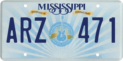MS license plate ARZ471