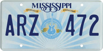MS license plate ARZ472
