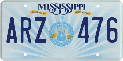 MS license plate ARZ476