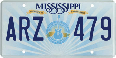 MS license plate ARZ479