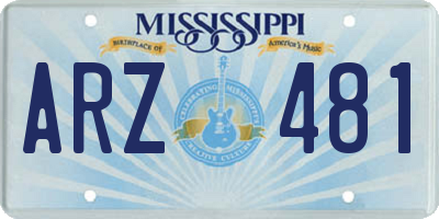 MS license plate ARZ481
