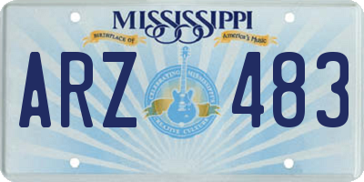 MS license plate ARZ483