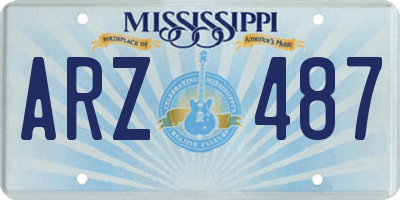 MS license plate ARZ487