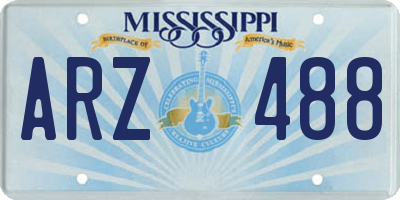 MS license plate ARZ488