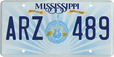 MS license plate ARZ489
