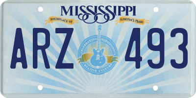 MS license plate ARZ493