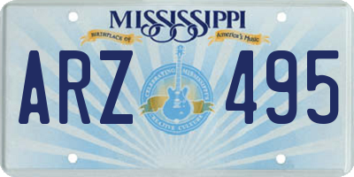 MS license plate ARZ495