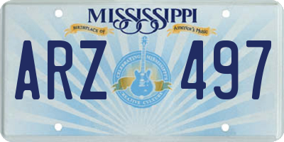 MS license plate ARZ497