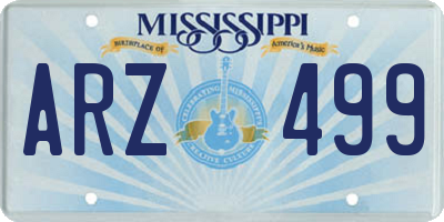 MS license plate ARZ499