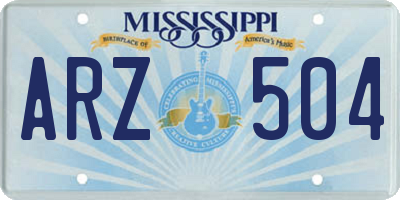 MS license plate ARZ504