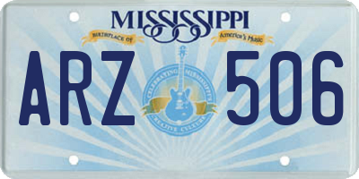 MS license plate ARZ506