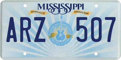MS license plate ARZ507