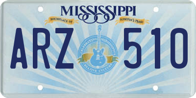 MS license plate ARZ510