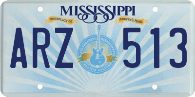 MS license plate ARZ513