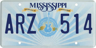 MS license plate ARZ514